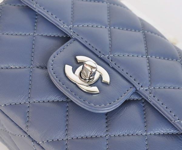 Cheap Chanel Classic mini Flap Bag 1115 Blue Sheepskin Silver Hardware Cheap Chanel Classic mini Flap Bag 1115 Blue Sheepskin Silver Hardware