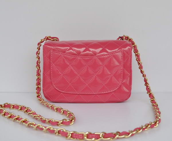 Cheap Chanel Classic mini Flap Bag 1115 Peach Patent Golden Hardware Cheap Chanel Classic mini Flap Bag 1115 Peach Patent Golden Hardware