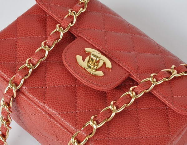 Cheap Chanel Classic mini Flap Bag 1115 Red Leather Golden Hardware