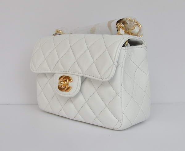 Cheap Chanel Classic mini Flap Bag 1115 White Sheepskin Golden Hardware Cheap Chanel Classic mini Flap Bag 1115 White Sheepskin Golden Hardware