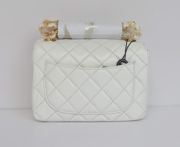 Cheap Chanel Classic mini Flap Bag 1115 White Sheepskin Golden Hardware Cheap Chanel Classic mini Flap Bag 1115 White Sheepskin Golden Hardware