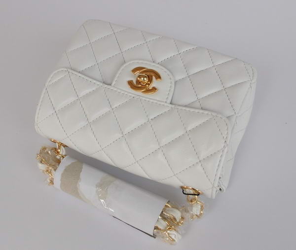Cheap Chanel Classic mini Flap Bag 1115 White Sheepskin Golden Hardware Cheap Chanel Classic mini Flap Bag 1115 White Sheepskin Golden Hardware