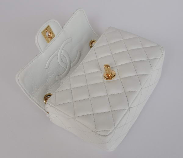 Cheap Chanel Classic mini Flap Bag 1115 White Sheepskin Golden Hardware Cheap Chanel Classic mini Flap Bag 1115 White Sheepskin Golden Hardware