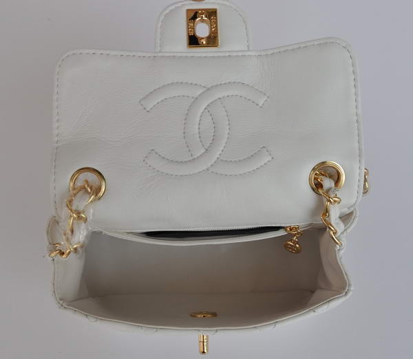 Cheap Chanel Classic mini Flap Bag 1115 White Sheepskin Golden Hardware Cheap Chanel Classic mini Flap Bag 1115 White Sheepskin Golden Hardware