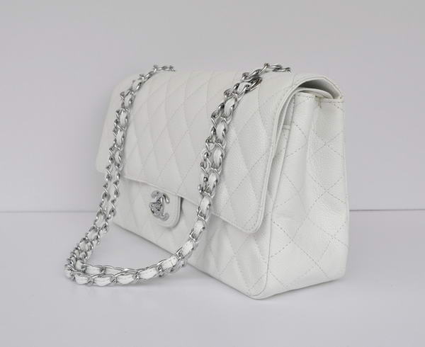 Cheap Chanel 2.55 Series Flap Bag 1113 White Leather Silver Hardware Cheap Chanel 2.55 Series Flap Bag 1113 White Leather Silver Hardware