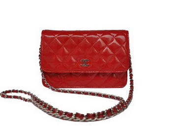 Cheap Chanel Mini Flap Bag A33814 Red Patent Silver Cheap Chanel Mini Flap Bag A33814 Red Patent Silver