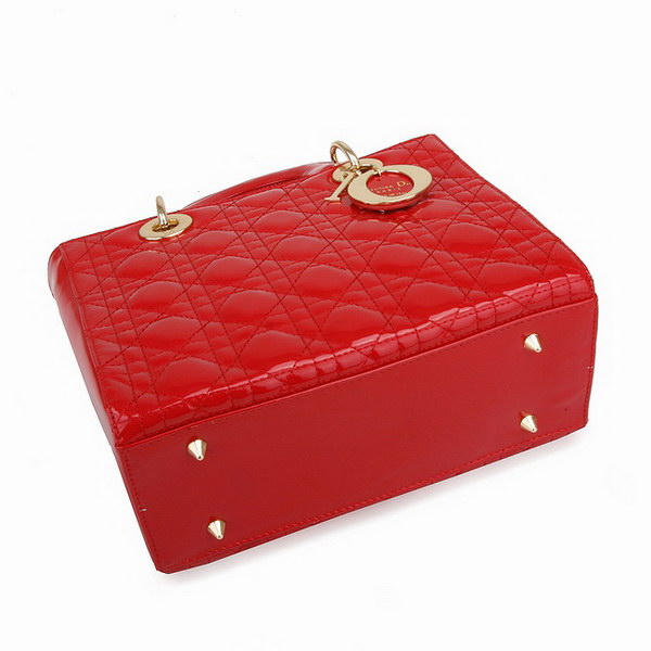 Dior Tote Bags Patent Leather Red 6301 Dior Tote Bags Patent Leather Red 6301