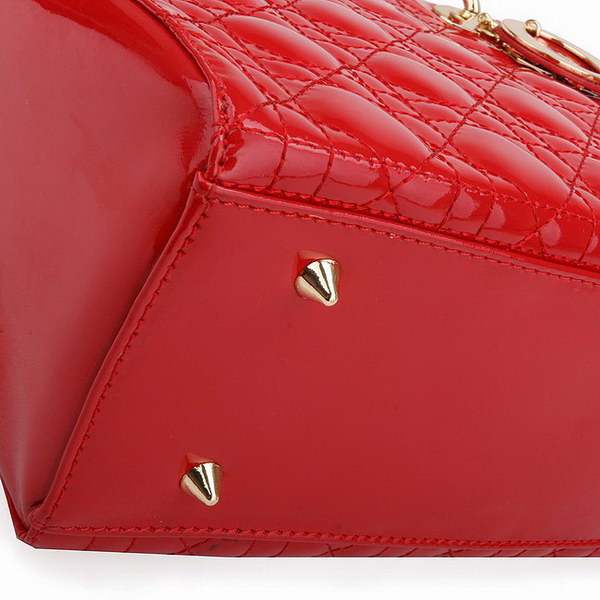 Dior Tote Bags Patent Leather Red 6301 Dior Tote Bags Patent Leather Red 6301