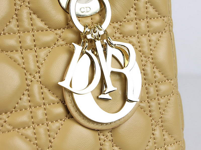 Christian Dior Lambskin Bags Lady Dior Bag CAL44550 Beige Golden Christian Dior Lambskin Bags Lady Dior Bag CAL44550 Beige Golden
