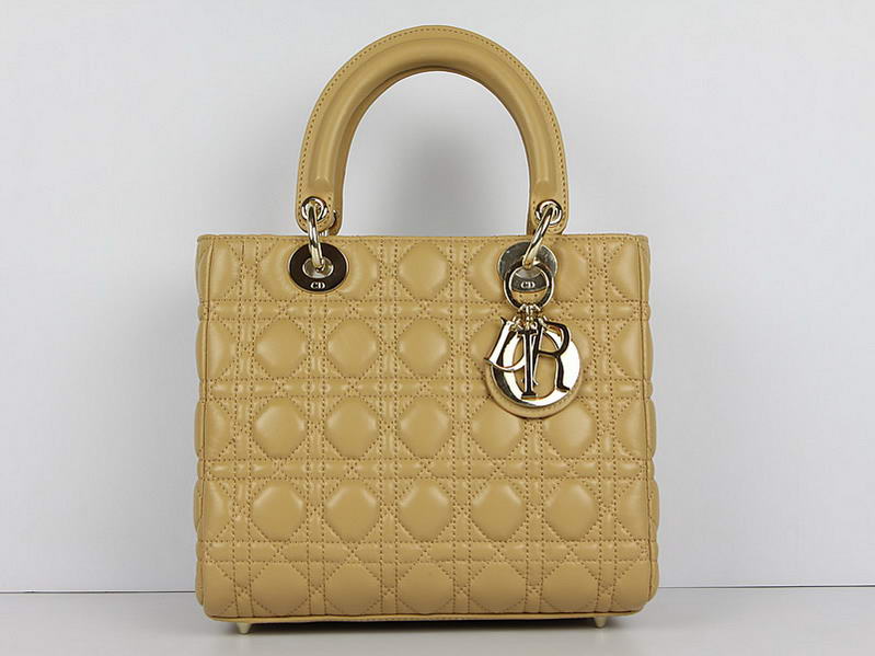 Christian Dior Lambskin Bags Lady Dior Bag CAL44550 Beige Golden Christian Dior Lambskin Bags Lady Dior Bag CAL44550 Beige Golden