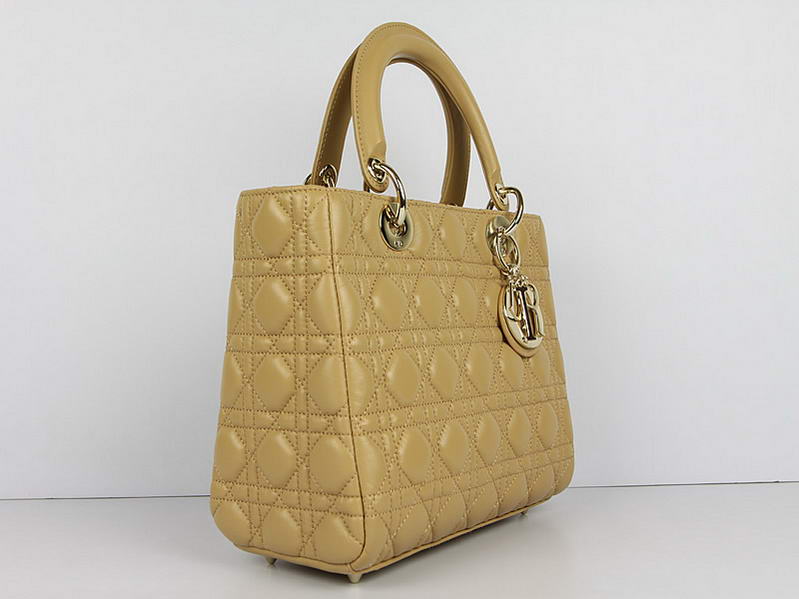 Christian Dior Lambskin Bags Lady Dior Bag CAL44550 Beige Golden Christian Dior Lambskin Bags Lady Dior Bag CAL44550 Beige Golden
