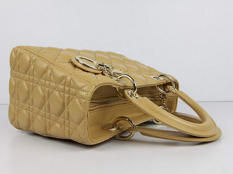 Christian Dior Lambskin Bags Lady Dior Bag CAL44550 Beige Golden Christian Dior Lambskin Bags Lady Dior Bag CAL44550 Beige Golden