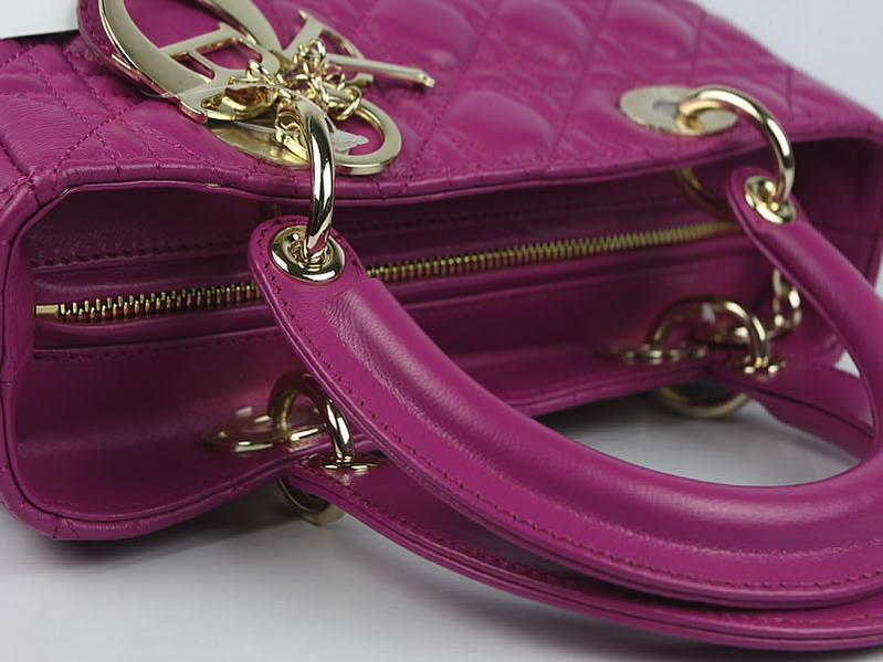 Christian Dior Lambskin Bags Lady Dior Bag CAL44550 Purple Golden Christian Dior Lambskin Bags Lady Dior Bag CAL44550 Purple Golden