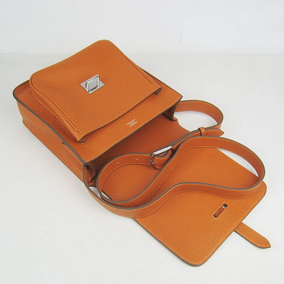Hermes Orange Cow Leather Messenger Bags H2811 Hermes Orange Cow Leather Messenger Bags H2811