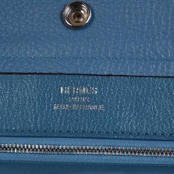 Hermes Briefcase 40CM Bag Clemence Leather Blue