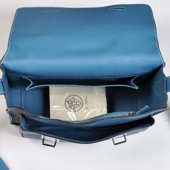 Hermes Steve 32CM Mens Bag Clemence Blue Hermes Steve 32CM Mens Bag Clemence Blue