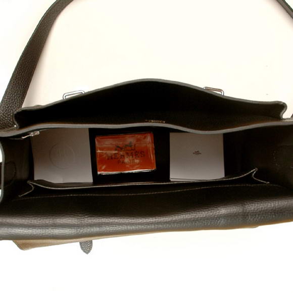 Hermes Steve 35CM Messenger Bag Clemence Leather Black Hermes Steve 35CM Messenger Bag Clemence Leather Black