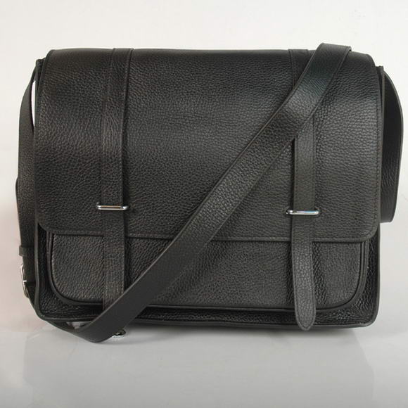 Hermes Steve 35CM Messenger Bag Clemence Leather Black Hermes Steve 35CM Messenger Bag Clemence Leather Black