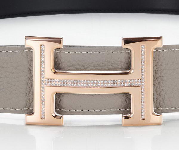 Hermes Belts Original Leather Diamond Everose Grey Hermes Belts Original Leather Diamond Everose Grey
