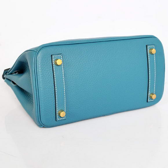 Hermes Birkin 25CM Tote Bags Togo Leather Blue Godlen Hermes Birkin 25CM Tote Bags Togo Leather Blue Godlen