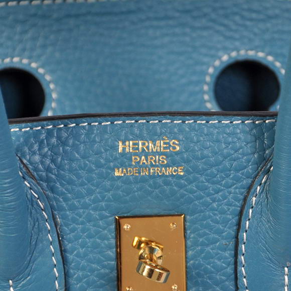 Hermes Birkin 25CM Tote Bags Togo Leather Blue Godlen Hermes Birkin 25CM Tote Bags Togo Leather Blue Godlen