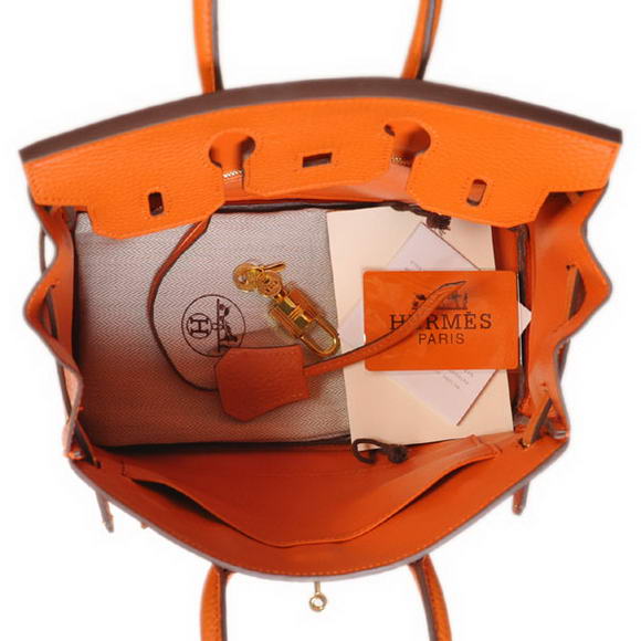 Hermes Birkin 25CM Tote Bags Togo Leather Orange Godlen Hermes Birkin 25CM Tote Bags Togo Leather Orange Godlen