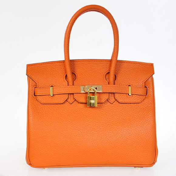 Hermes Birkin 25CM Tote Bags Togo Leather Orange Godlen Hermes Birkin 25CM Tote Bags Togo Leather Orange Godlen
