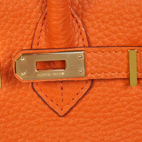 Hermes Birkin 25CM Tote Bags Togo Leather Orange Godlen Hermes Birkin 25CM Tote Bags Togo Leather Orange Godlen