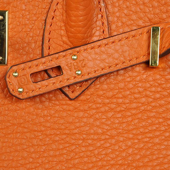 Hermes Birkin 25CM Tote Bags Togo Leather Orange Godlen Hermes Birkin 25CM Tote Bags Togo Leather Orange Godlen