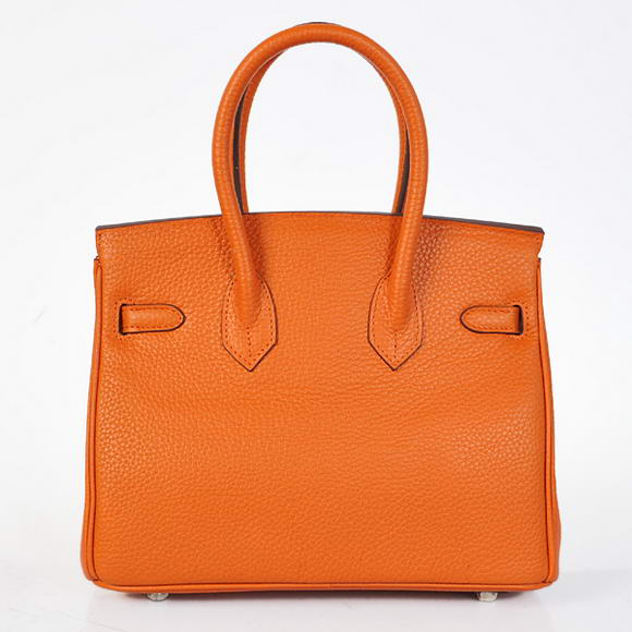Hermes Birkin 25CM Tote Bags Togo Leather Orange Silver Hermes Birkin 25CM Tote Bags Togo Leather Orange Silver