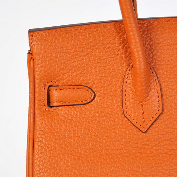 Hermes Birkin 25CM Tote Bags Togo Leather Orange Silver Hermes Birkin 25CM Tote Bags Togo Leather Orange Silver