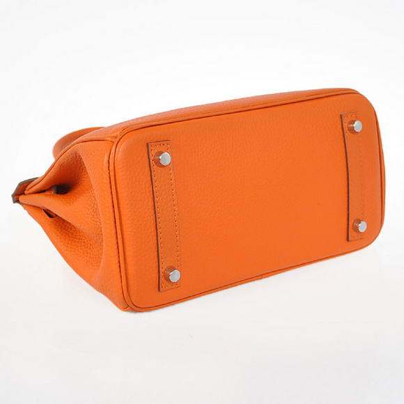 Hermes Birkin 25CM Tote Bags Togo Leather Orange Silver Hermes Birkin 25CM Tote Bags Togo Leather Orange Silver