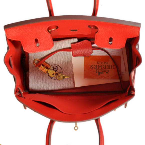 Hermes Birkin 25CM Tote Bags Togo Leather Red Godlen Hermes Birkin 25CM Tote Bags Togo Leather Red Godlen