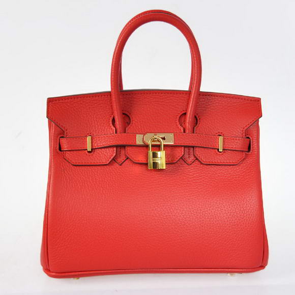 Hermes Birkin 25CM Tote Bags Togo Leather Red Godlen Hermes Birkin 25CM Tote Bags Togo Leather Red Godlen