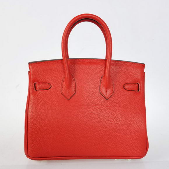 Hermes Birkin 25CM Tote Bags Togo Leather Red Silver Hermes Birkin 25CM Tote Bags Togo Leather Red Silver