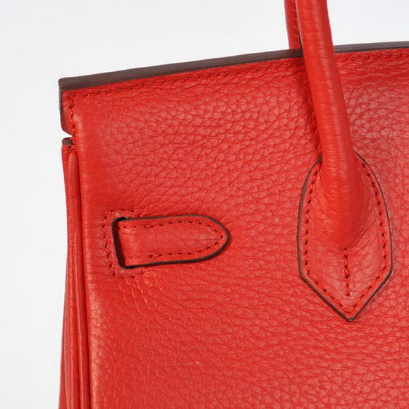 Hermes Birkin 25CM Tote Bags Togo Leather Red Silver Hermes Birkin 25CM Tote Bags Togo Leather Red Silver