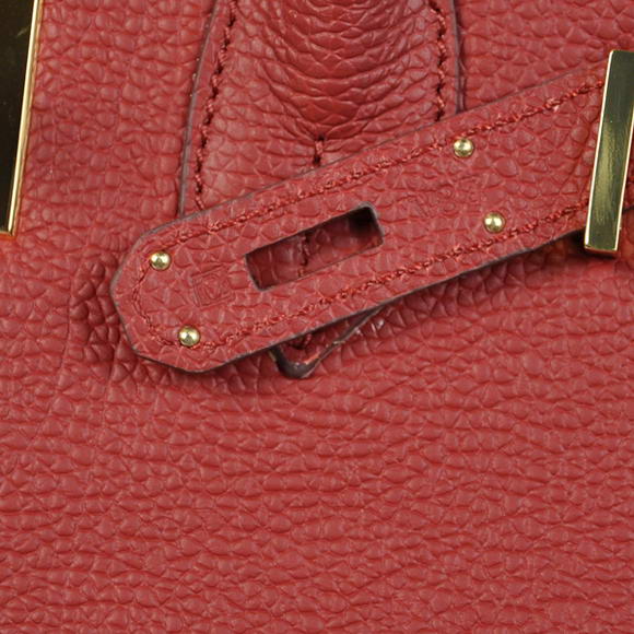 Hermes Birkin 30CM Tote Bags Bordeaux Smooth Leather Gold