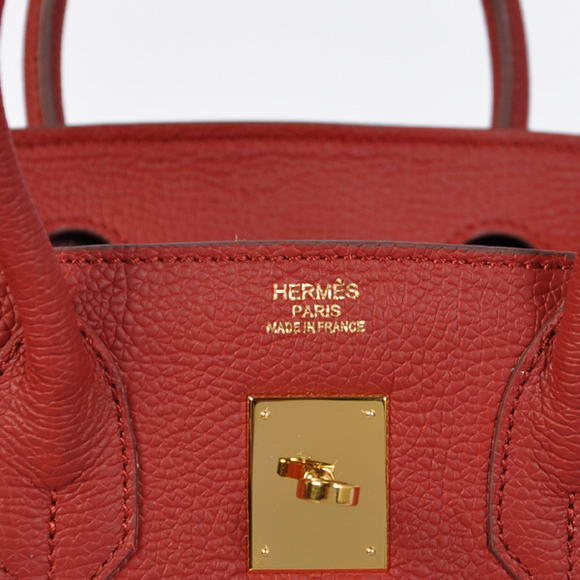 Hermes Birkin 30CM Tote Bags Bordeaux Smooth Leather Gold