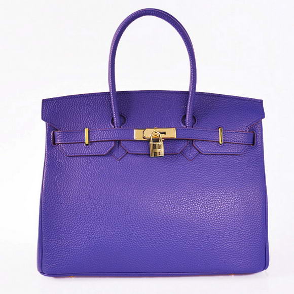 Hermes Birkin 35CM Tote Bags Togo Leather Blue Golden Hermes Birkin 35CM Tote Bags Togo Leather Blue Golden