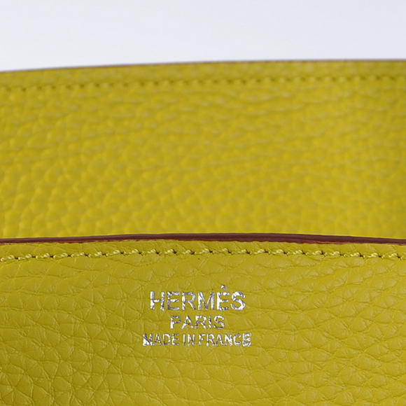 Hermes Birkin 35CM Tote Bags Togo Leather Lemon Silver
