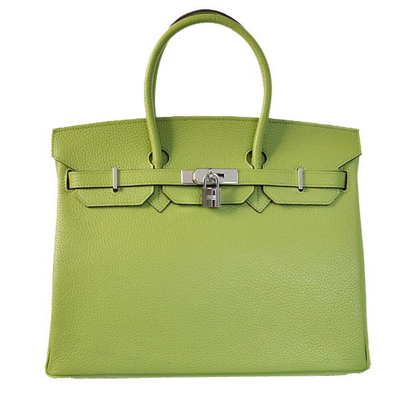 Hermes Birkin 35CM Tote Bags Togo Leather Light Green Silver