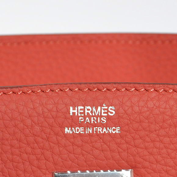 Hermes Birkin 35CM Tote Bags Togo Leather Light Red Silver Hermes Birkin 35CM Tote Bags Togo Leather Light Red Silver