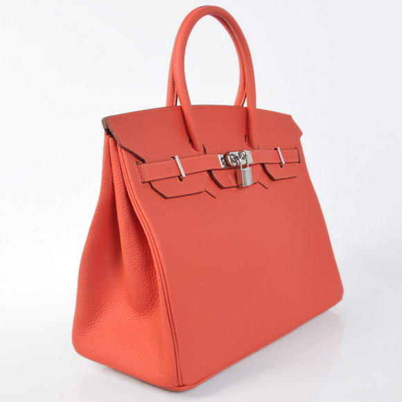 Hermes Birkin 35CM Tote Bags Togo Leather Light Red Silver Hermes Birkin 35CM Tote Bags Togo Leather Light Red Silver
