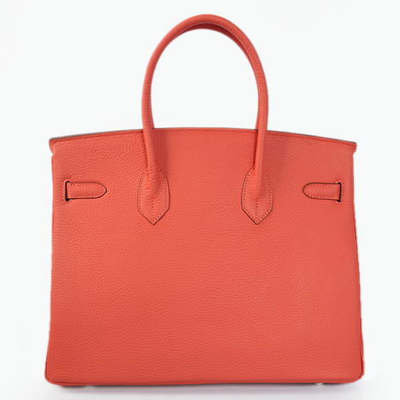 Hermes Birkin 35CM Tote Bags Togo Leather Light Red Silver Hermes Birkin 35CM Tote Bags Togo Leather Light Red Silver