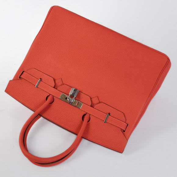 Hermes Birkin 35CM Tote Bags Togo Leather Light Red Silver Hermes Birkin 35CM Tote Bags Togo Leather Light Red Silver
