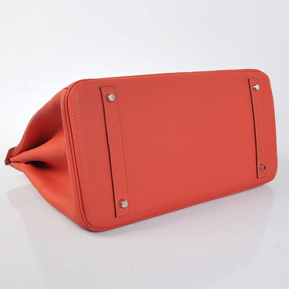 Hermes Birkin 35CM Tote Bags Togo Leather Light Red Silver Hermes Birkin 35CM Tote Bags Togo Leather Light Red Silver