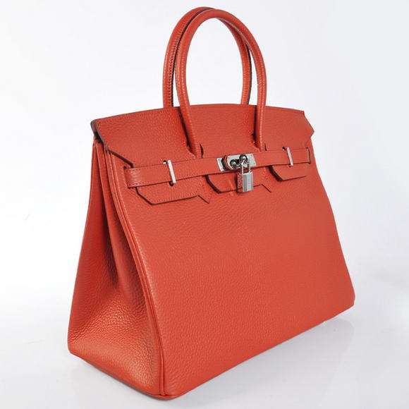Hermes Birkin 35CM Tote Bags Togo Leather Mid Red Silver Hermes Birkin 35CM Tote Bags Togo Leather Mid Red Silver