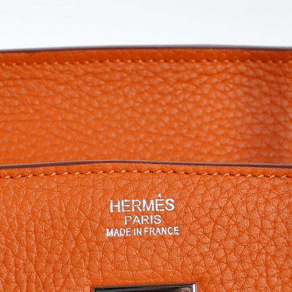 Hermes Birkin 35CM Tote Bags Togo Leather Orange Silver Hermes Birkin 35CM Tote Bags Togo Leather Orange Silver