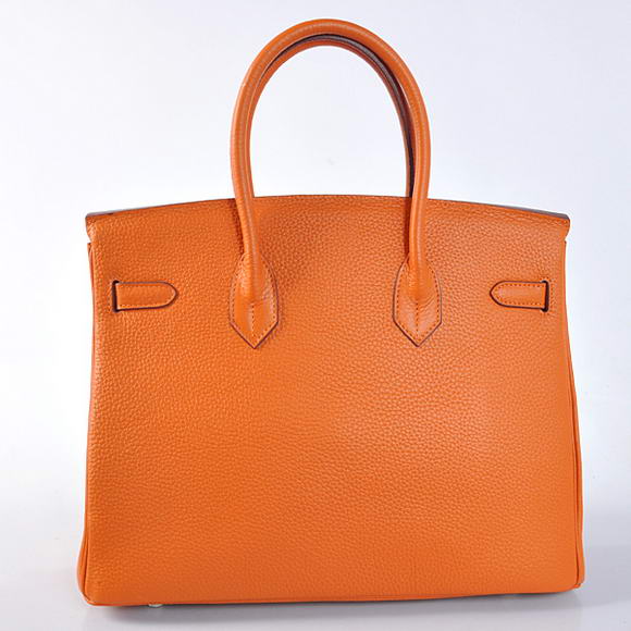 Hermes Birkin 35CM Tote Bags Togo Leather Orange Silver Hermes Birkin 35CM Tote Bags Togo Leather Orange Silver