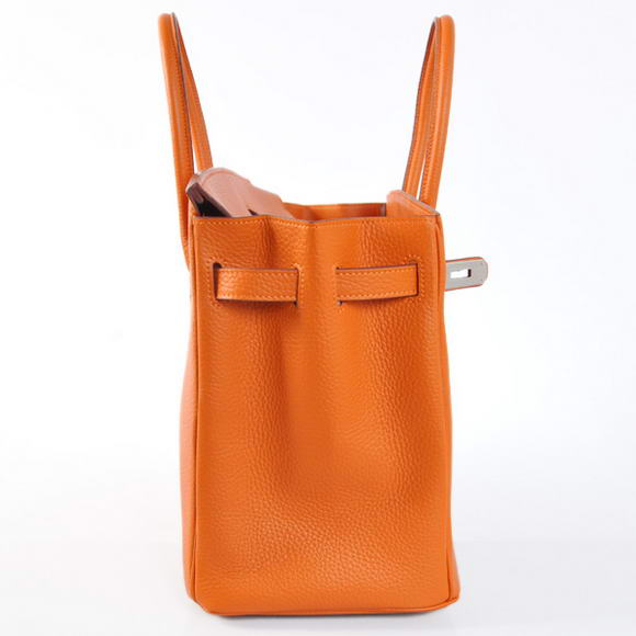 Hermes Birkin 35CM Tote Bags Togo Leather Orange Silver Hermes Birkin 35CM Tote Bags Togo Leather Orange Silver